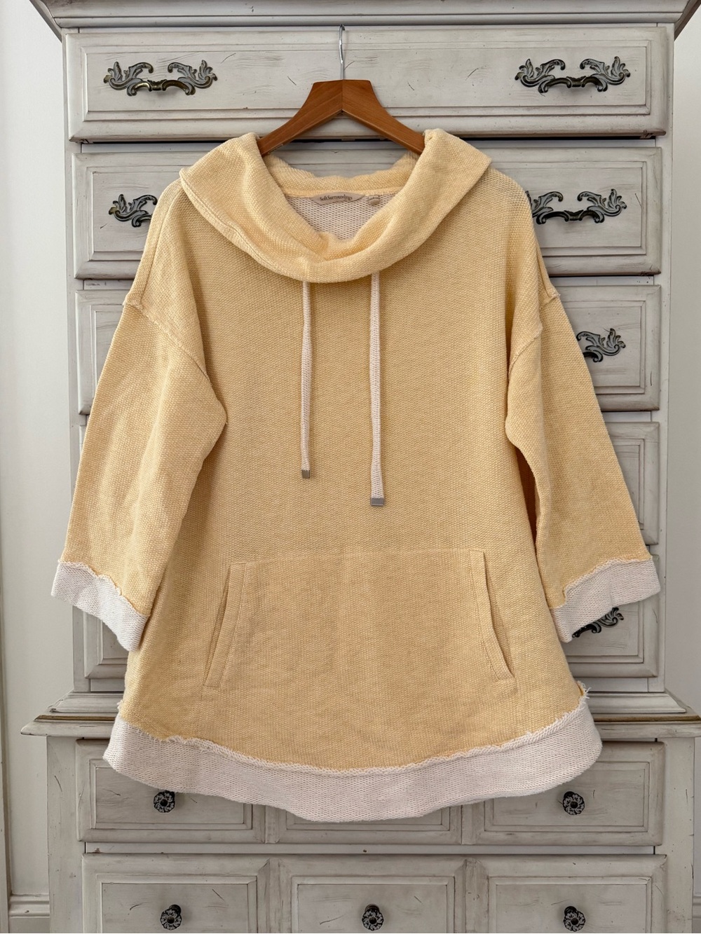 Soft Surroundings Butter Yellow Cotton Pullover Sweater - Picture 2 of 5